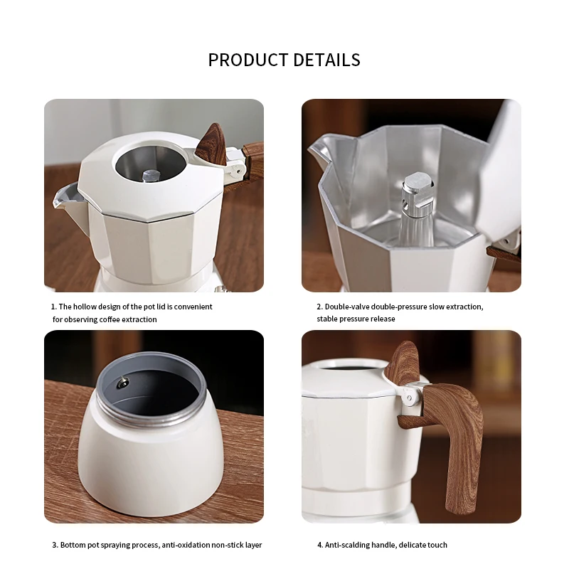 صمام مزدوج موكا وعاء ماكينة صنع قهوة اسبريسو سبائك الألومنيوم غطاء فارغ 100 مل (2 كوب) إبريق قهوة ماكينة اسبريسو أواني القهوة