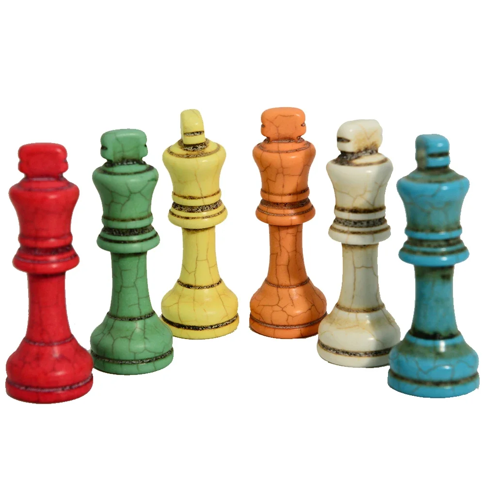 32 قطعة شطرنج جديدة مصنوعة من أزرق وأبيض وفيروزي، مناسبة للحفلات والعائلة وألعاب الطاولة وألعاب الشطرنج #2