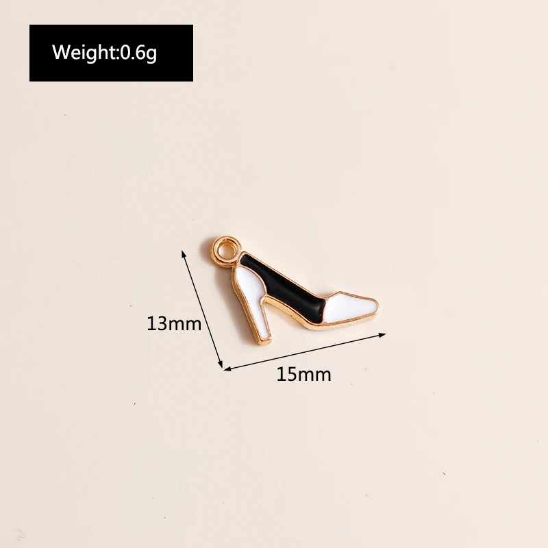 20pcs 15x13mm Cute Enamel High Heels Charms Pendants for Jewelry Making Drop Earrings Necklaces Bracelets DIY Crafts Accessories