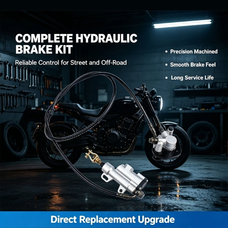 Upgrades Rear Foot Brake Hydraulic Assembly with Brake Pump for 50-110CC Service