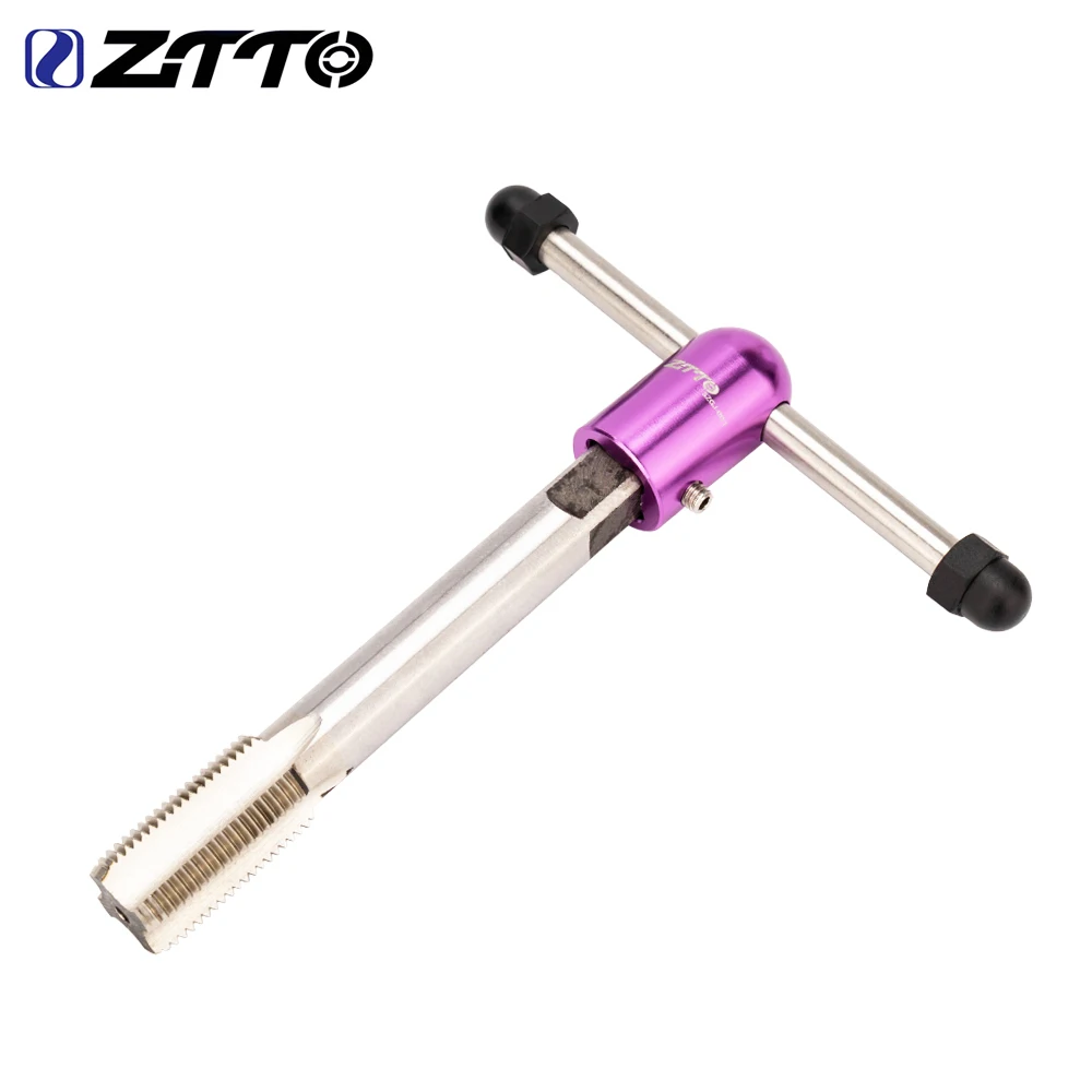 ZTTO Bicycle Crank Tapping Threading Tool Crank Pedal Thread Tapping Device Crankset 9/16 Inch Driver Screw Hole Tool Steel