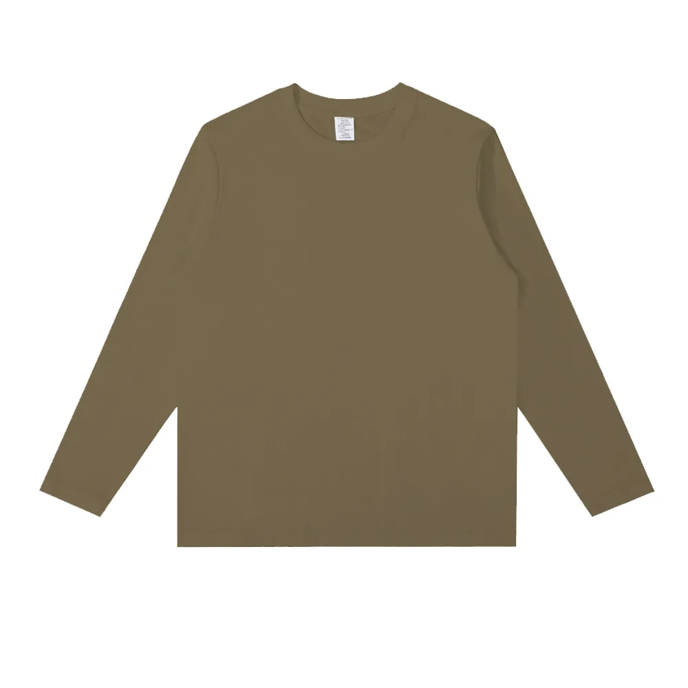 MRMT 2026 Brand New Combed Compactall Cotton Heavy Round Neck Solid Color Long Sleeve Men\'s T-Shirt Loose Bottomed Shirt Men\'s
