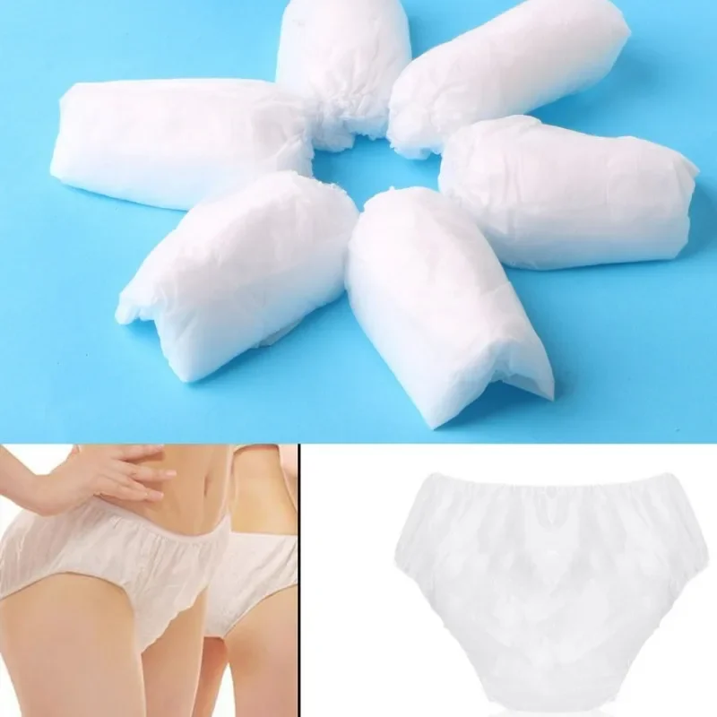 6-24 ks/sada cestovních přenosných jednorázových netkaných papírových kalhotek, spodní prádlo bílé, běžné nouzové kalhotky pro ženy a muže - náhled 4