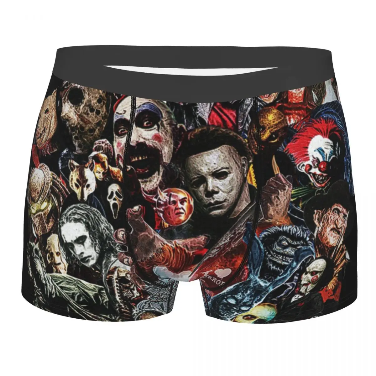 Horror Movie Character Underwear Men Stretch Halloween Murderers Legends Boxer Briefs Shorts Panties Soft Underpants For Homme