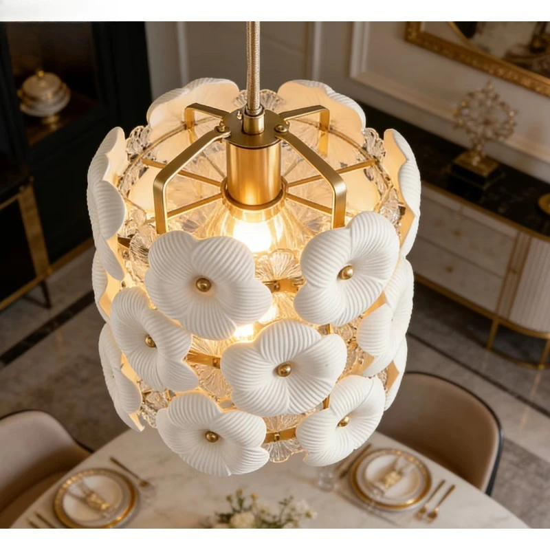 Charging function study bedside table , crystal chandelier, luxury home decoration , home lighting