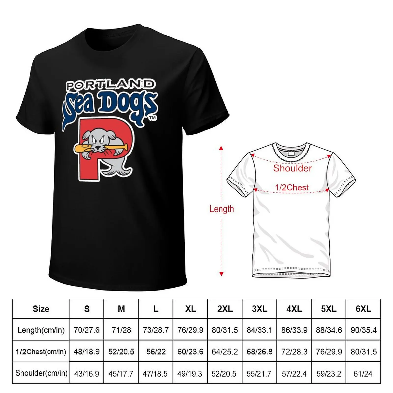 Portland of Sea Dogs T-Shirt Street Fashion Casual Tee Shirt