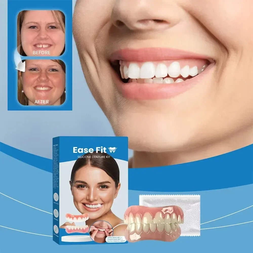 تعديل الأسنان أطقم الأسنان مستحضرات التجميل الأسنان يملأ الفجوات العلوية السفلية القشرة المزيفة استبدال الأسنان المفقودة طقم مستحضرات التجميل للأسنان