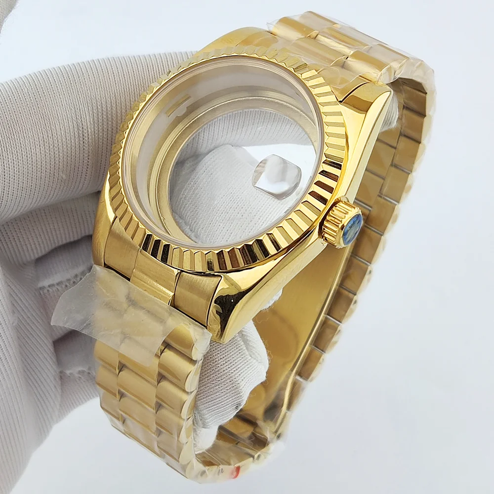 Cassa impermeabile in vetro zaffiro in acciaio inossidabile 904L Cassa per orologio da uomo da 40 mm adatta per cassa movimento Miyota 8285 con quadrante da 31 mm