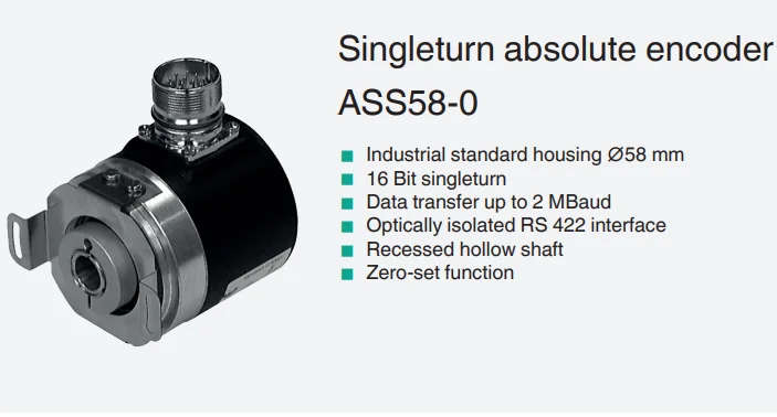 Encoder assoluto Pepperl + Fuchs Singleturn ASS58-0 P + F per uso industriale