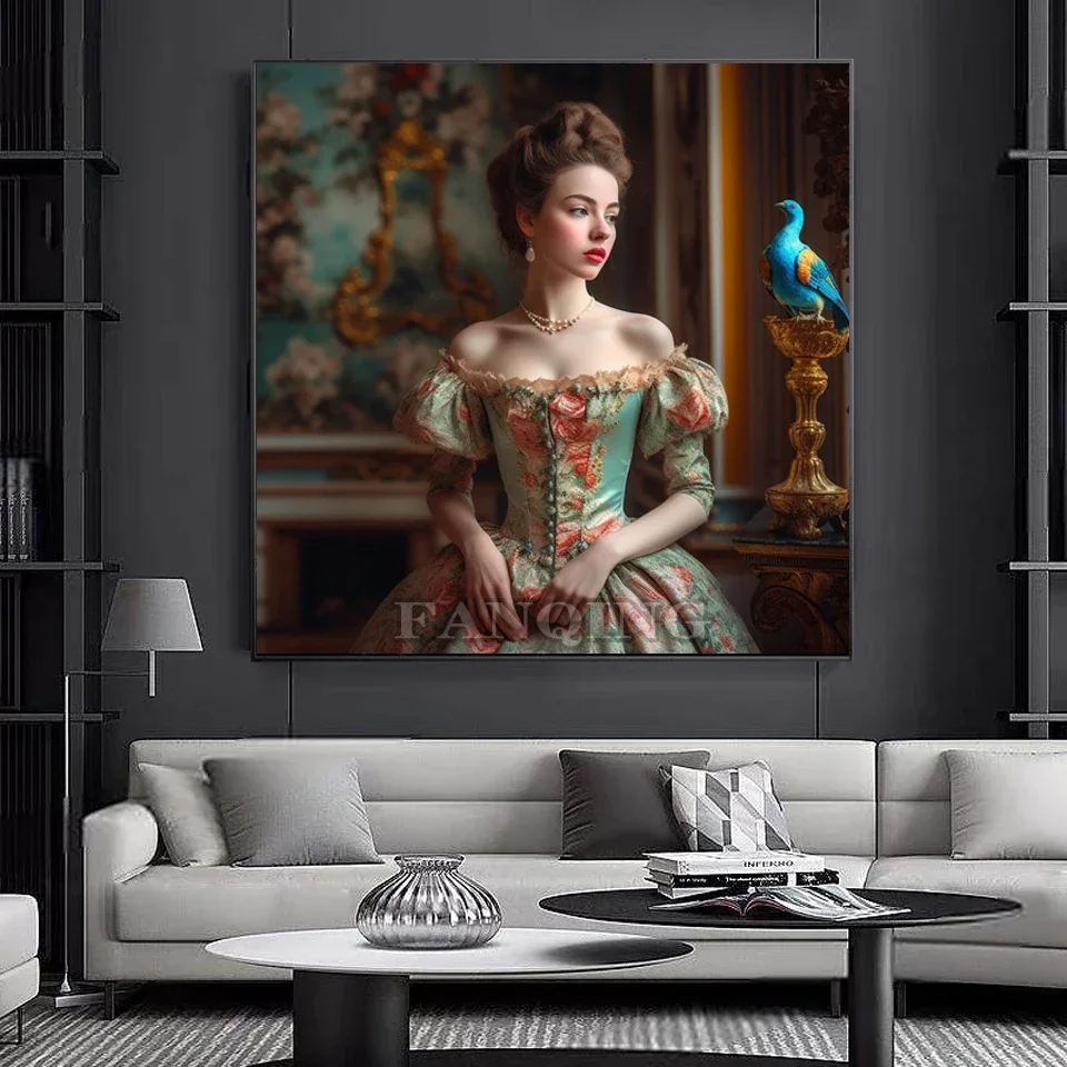 الماس طقم الطلاء الرجعية الفرنسية زي امرأة 5D DIY بها بنفسك كامل فسيفساء عبر غرزة حجر الراين صورة التطريز ديكور فني للمنزل L23