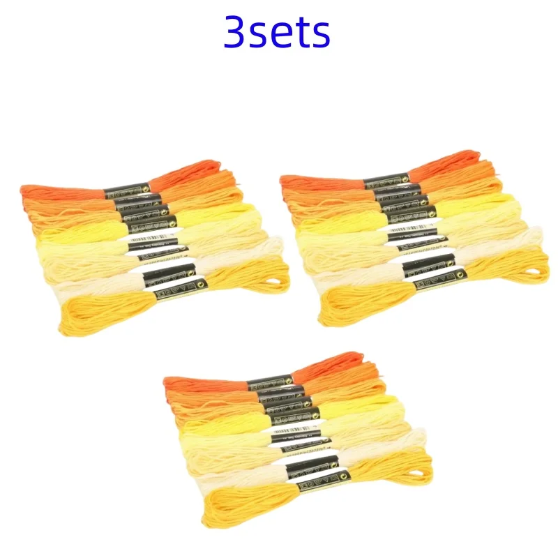 8lot 7.5m Silk Line Cotton Cross Stitch Thread Sewing Kit