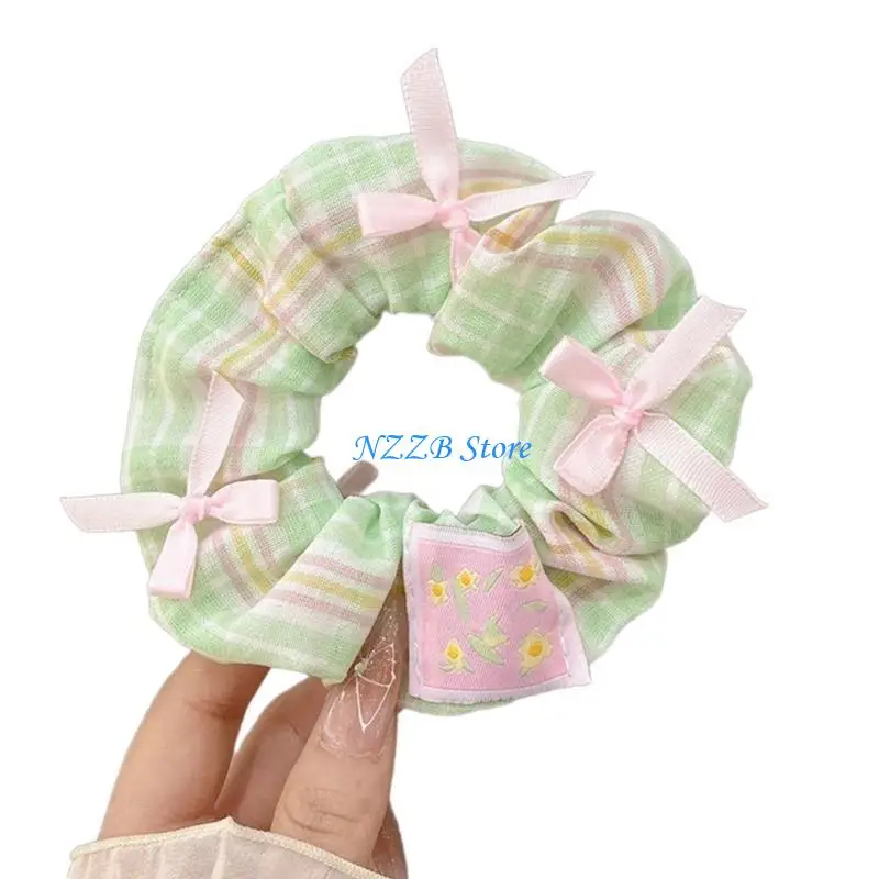 

T21F Elastic Hair Rope Lattice Pattern Hair Rope Donot Hurt Hair Tie for Girl Woman
