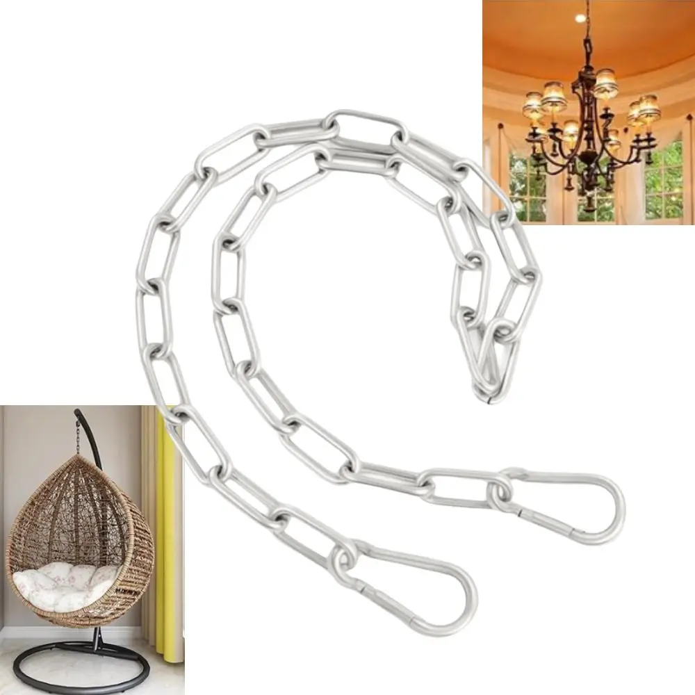 

30 Inch Boxing Punching Bag Chain Stainless Steel Silver Hammock Link Heavy Duty with 2 Carabiners Hoisting Link Pet Chain