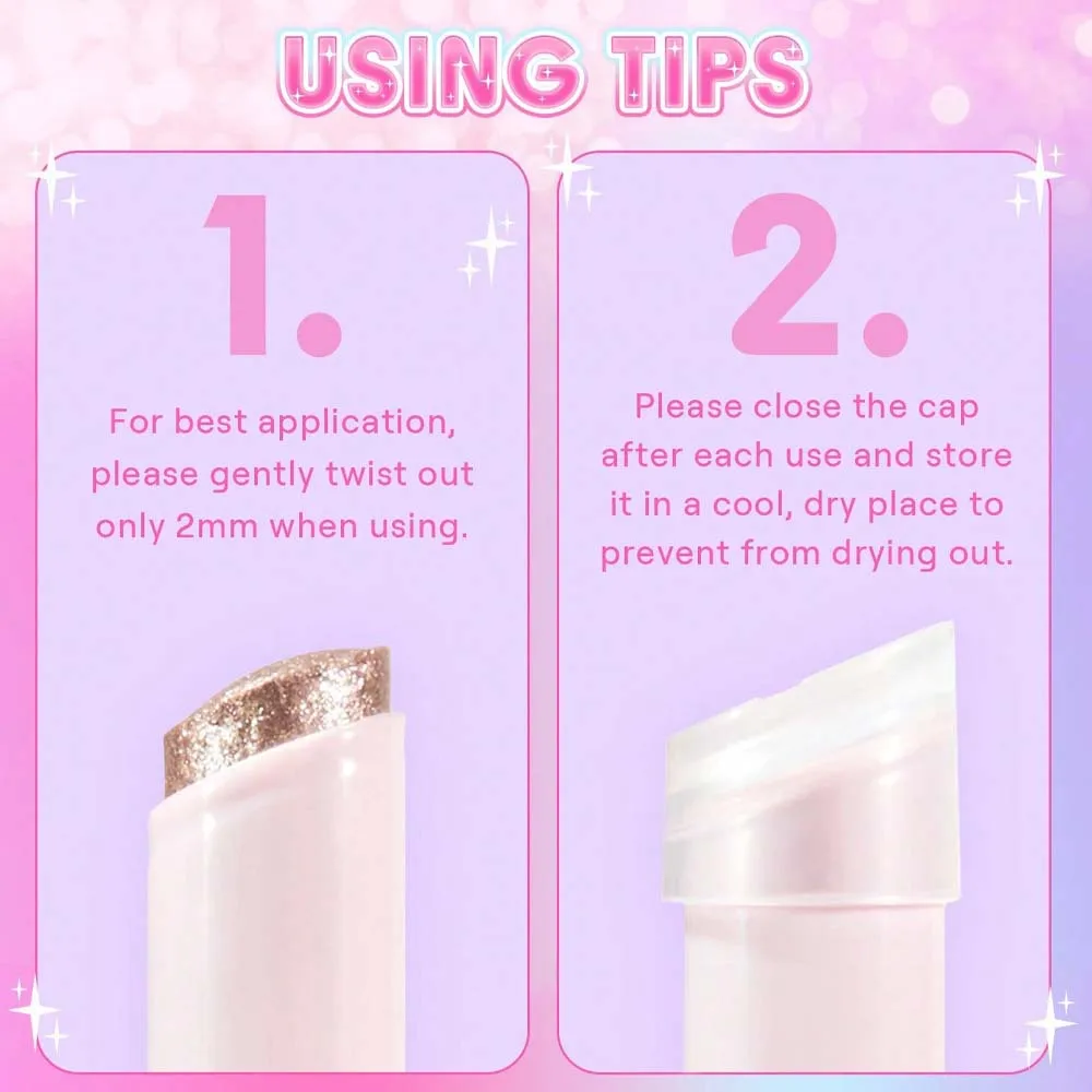 크리스탈 젤리 하이라이터 아이섀도우 스틱 반짝이는 멀티컬러 펄 광택 립밤 반짝이는 얼굴 메이크업