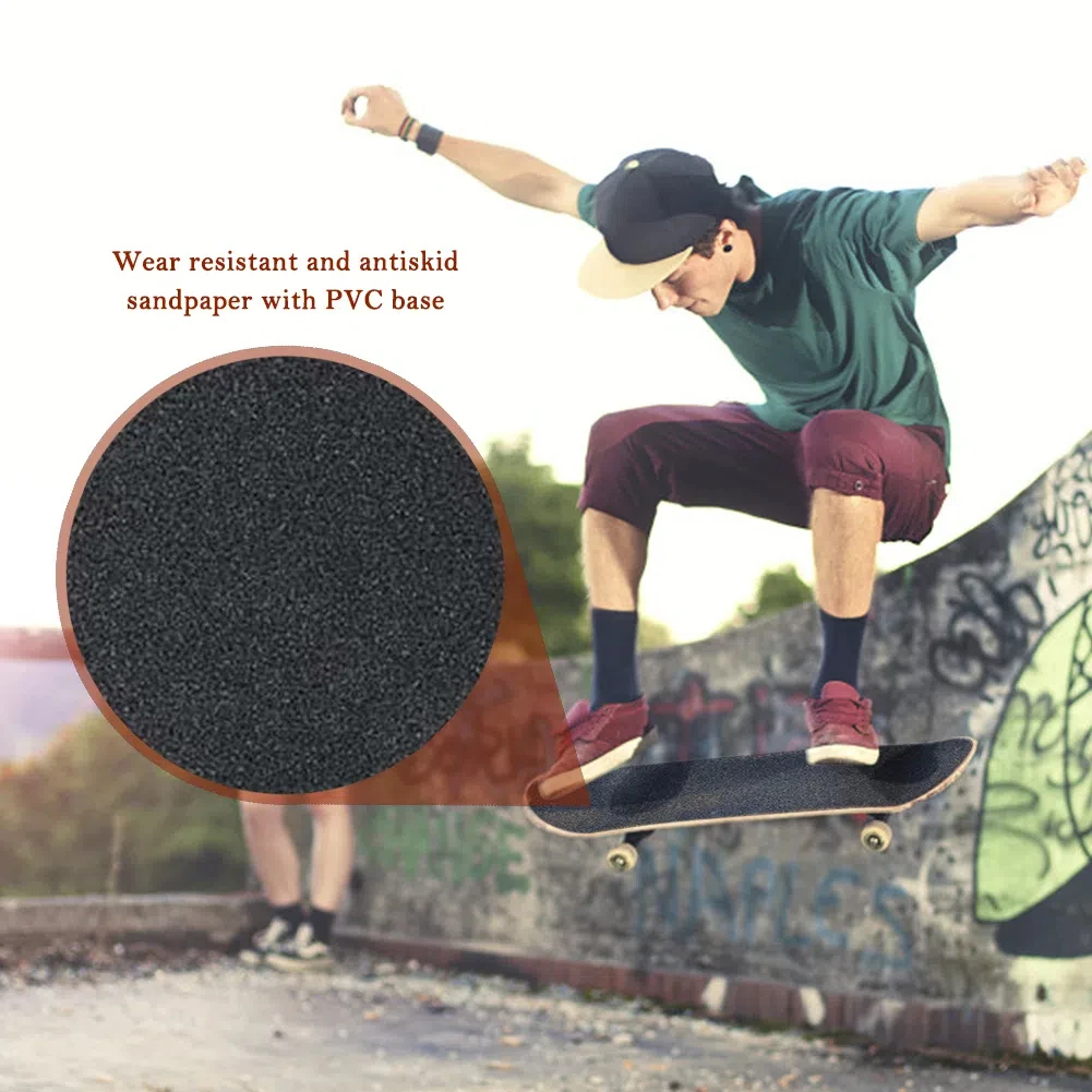 1 x selbstklebende, wasserdichte, verschleißfeste Skateboard-Schleifpapier-Decks-Aufkleber für Longboard und Skateboard