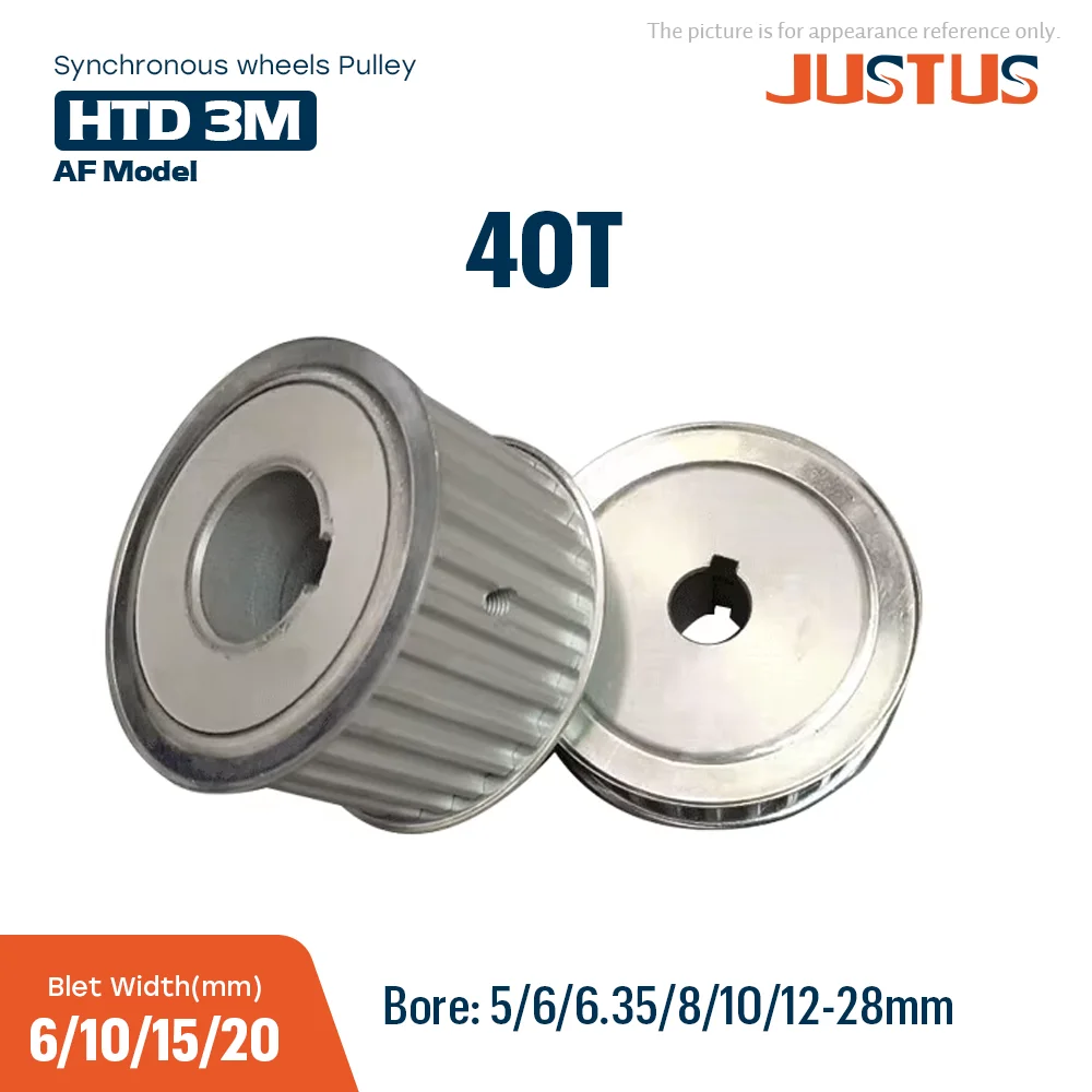 HTD 3M 40 dientes diámetro de rueda síncrona 5/6/6,35/8/10 - 20/22/24/25/28mm ancho de correa de distribución 6/10/15/20mm piezas CNC de impresora 3D