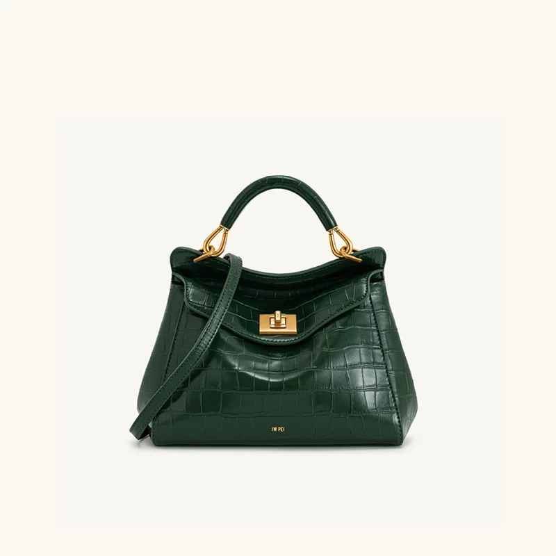 JW PEI Lente & Herfst gesp tas niche mode echt lederen schoudertas crossbody tas gesp high-end veelzijdige dames handtas