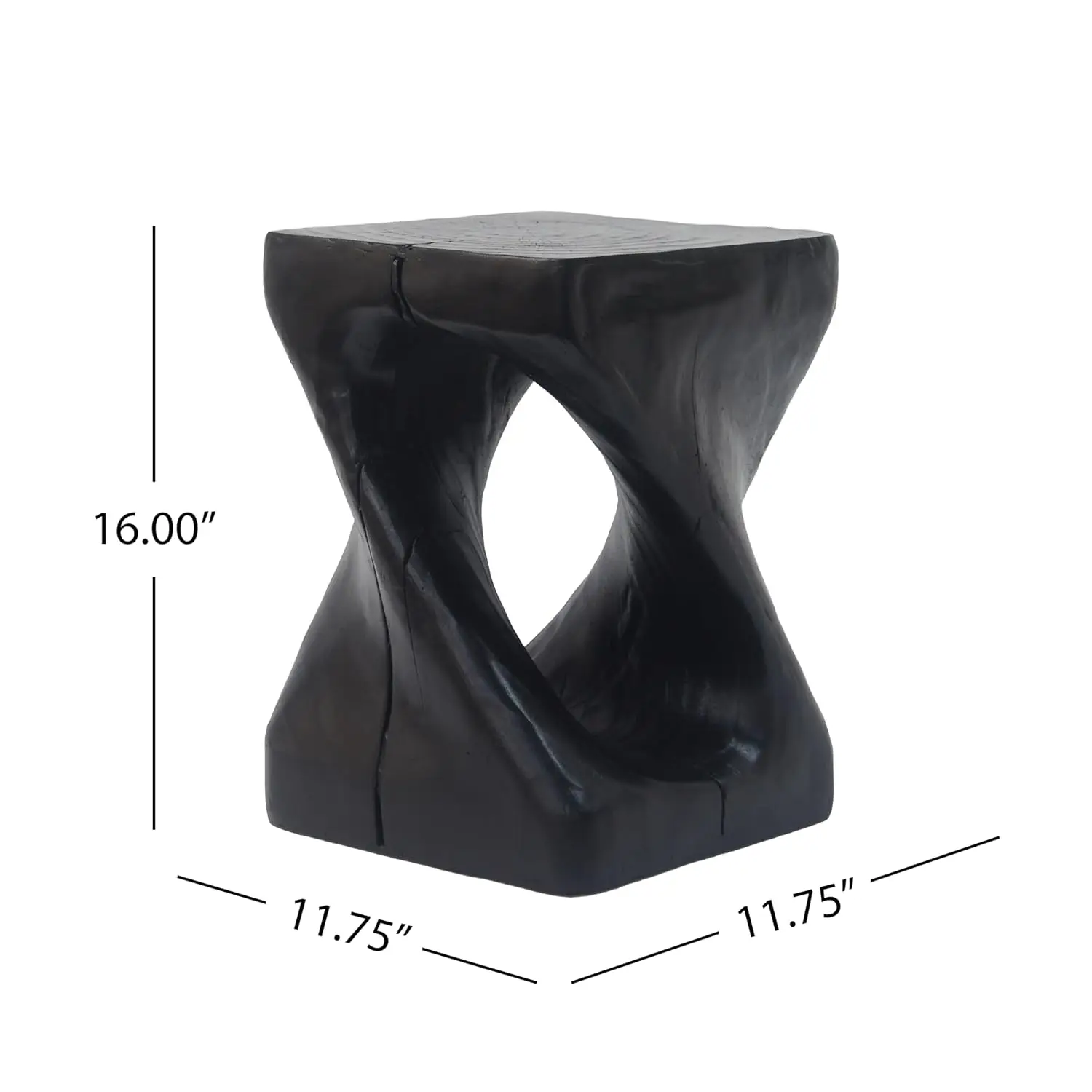 Small Side Table Modern Retro Farmhouse Style Magnesium Oxide Indoor & Outdoor No Assembly Wood Grain Black, Customized