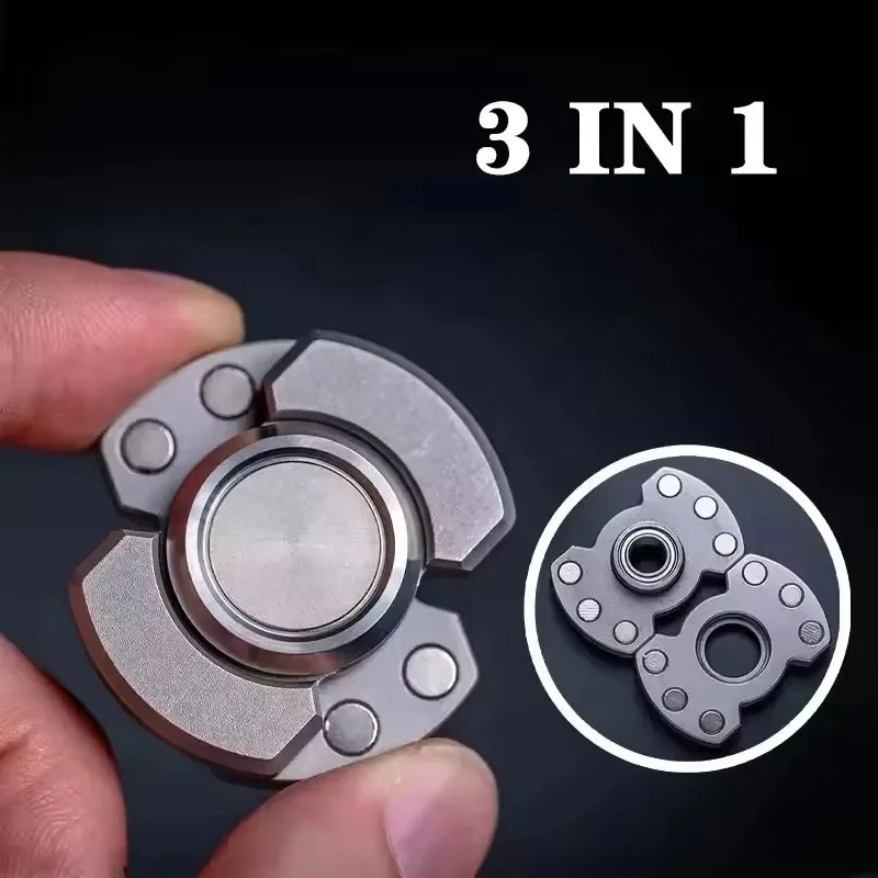 EDC Fidget Toy Metal Magnetic Slider Fidget Spinner Gyroscope Stress Relief Spinning Decompression Anti Anxiety Gifts for Adults