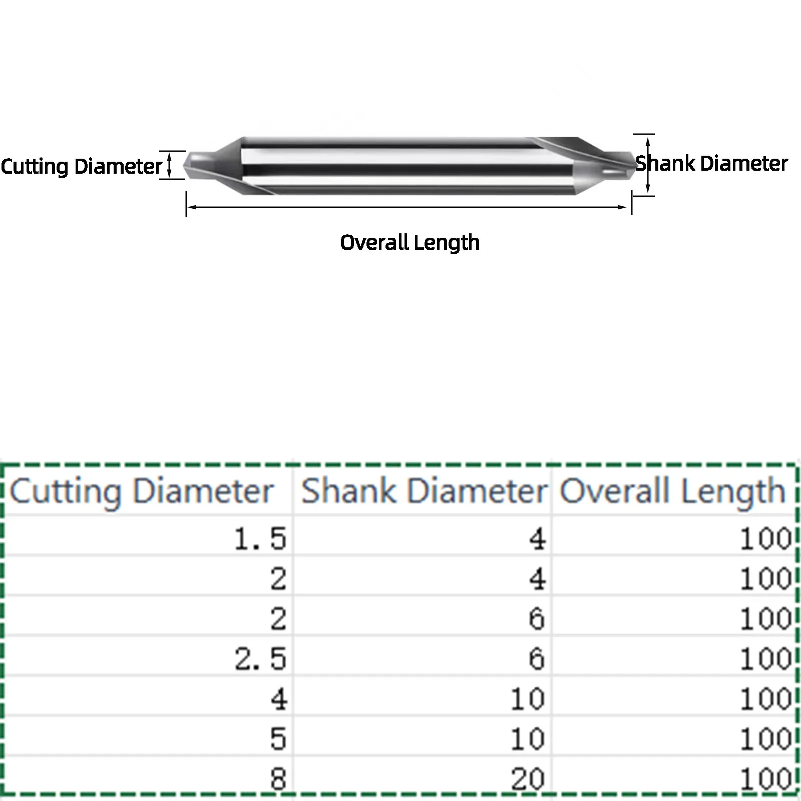 HRC55° 1/3pcs Carbide Center Drill 1/1.5/2/2.5/3/4/5/6/8mm Cemented CNC Metal Processing Aluminum Copper Tools Kit Set