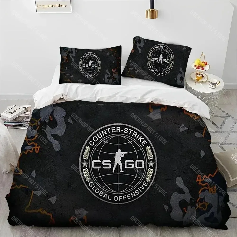 

CS GO Game Gamer Counter Strike Bedding Set Duvet Cover Bed Set Quilt Cover Pillowcase Comforter king Queen Size Boys Adult