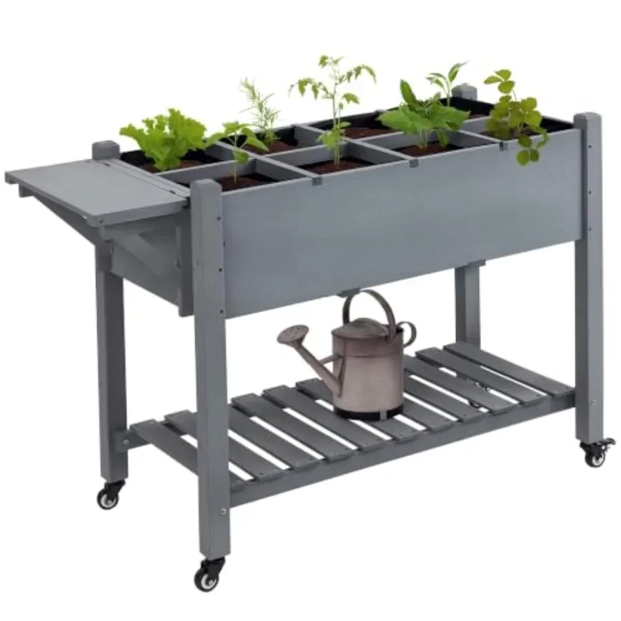 Wooden Raised Garden Bed with 8 Grow Grids 49