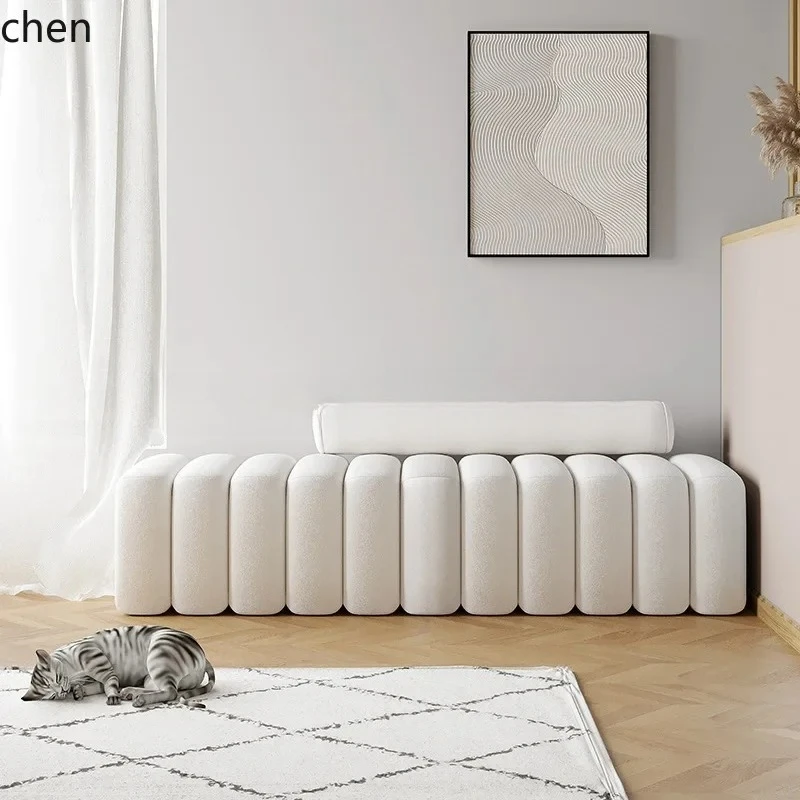 PYH Internet-Trendiger Garderoben- und Nachttisch-Sofa aus Stoff, langer Kunst-Eingangsbereich-Schuhwechselhocker, Endhocker für den Heimgebrauch
