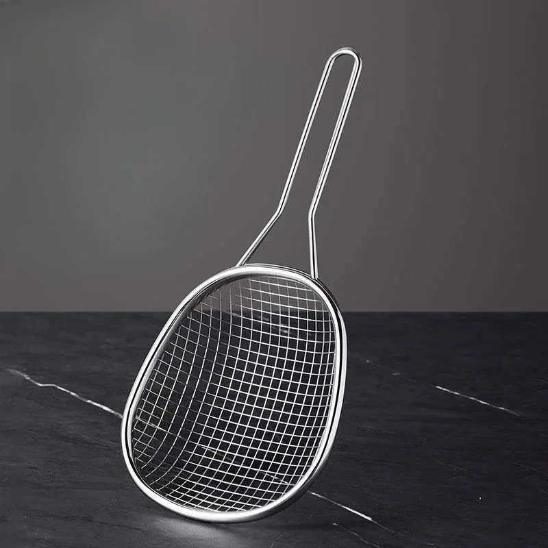 Stainless Steel Strainer Scoop Household Soy Milk Strainer Oil Spill Fried Oil Filter Vegetable Dredge Dumplings Net Sieve Scoop