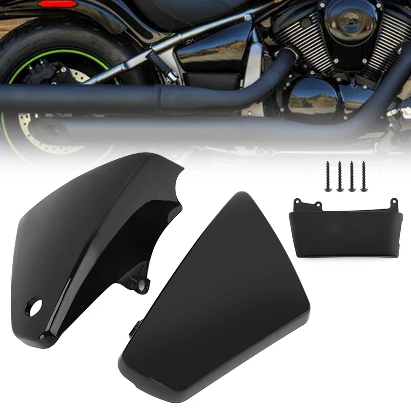 

Black Motorcycle Battery Side Fairing Covers Frame Guard Protector For Kawasaki Vulcan VN900 Classic Custom 2006-2020