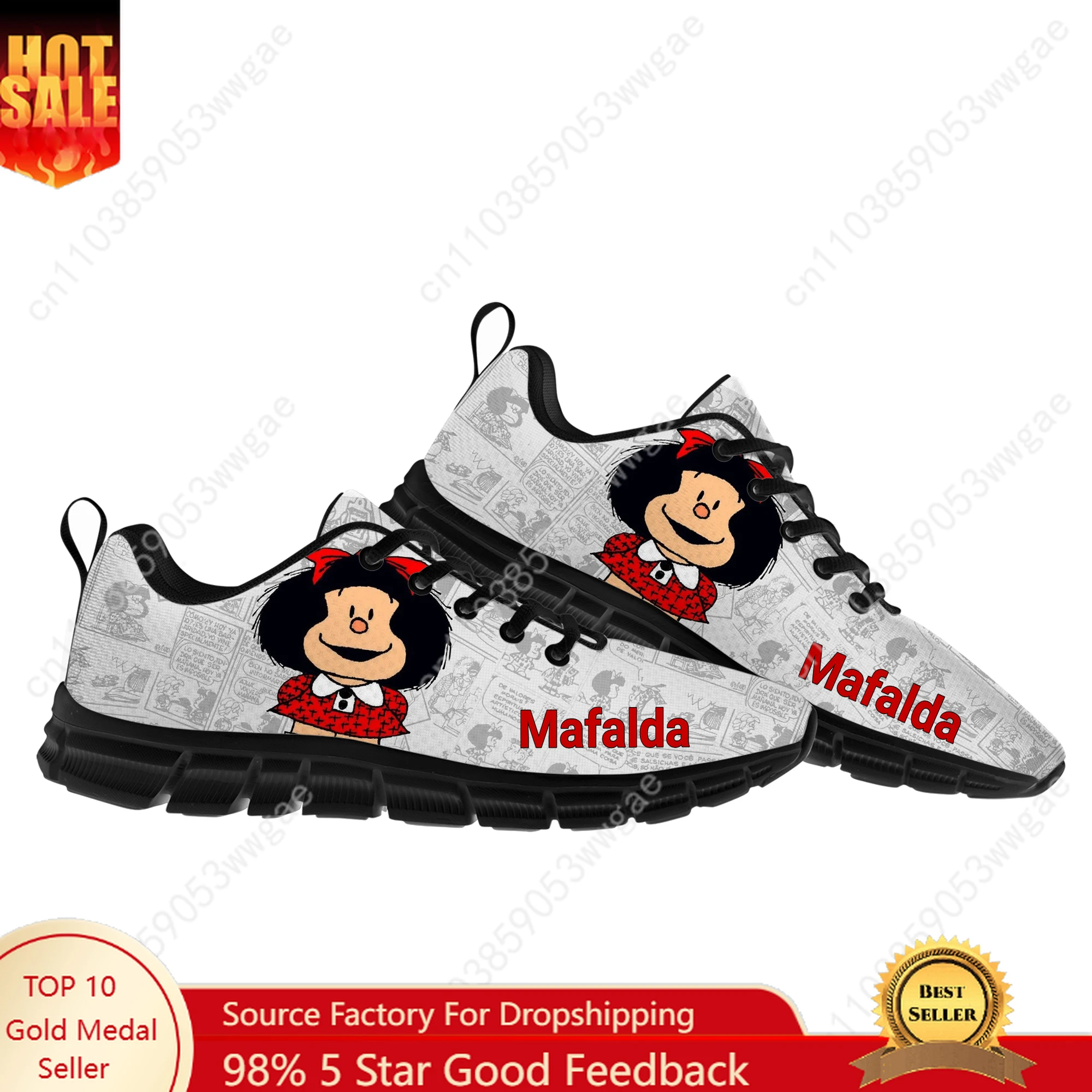 

Mafalda Sneakers Mens Womens Teenagers Personalized Sports Shoes Casual High Quality Comfortable Cute Cartoon Customized Shoes