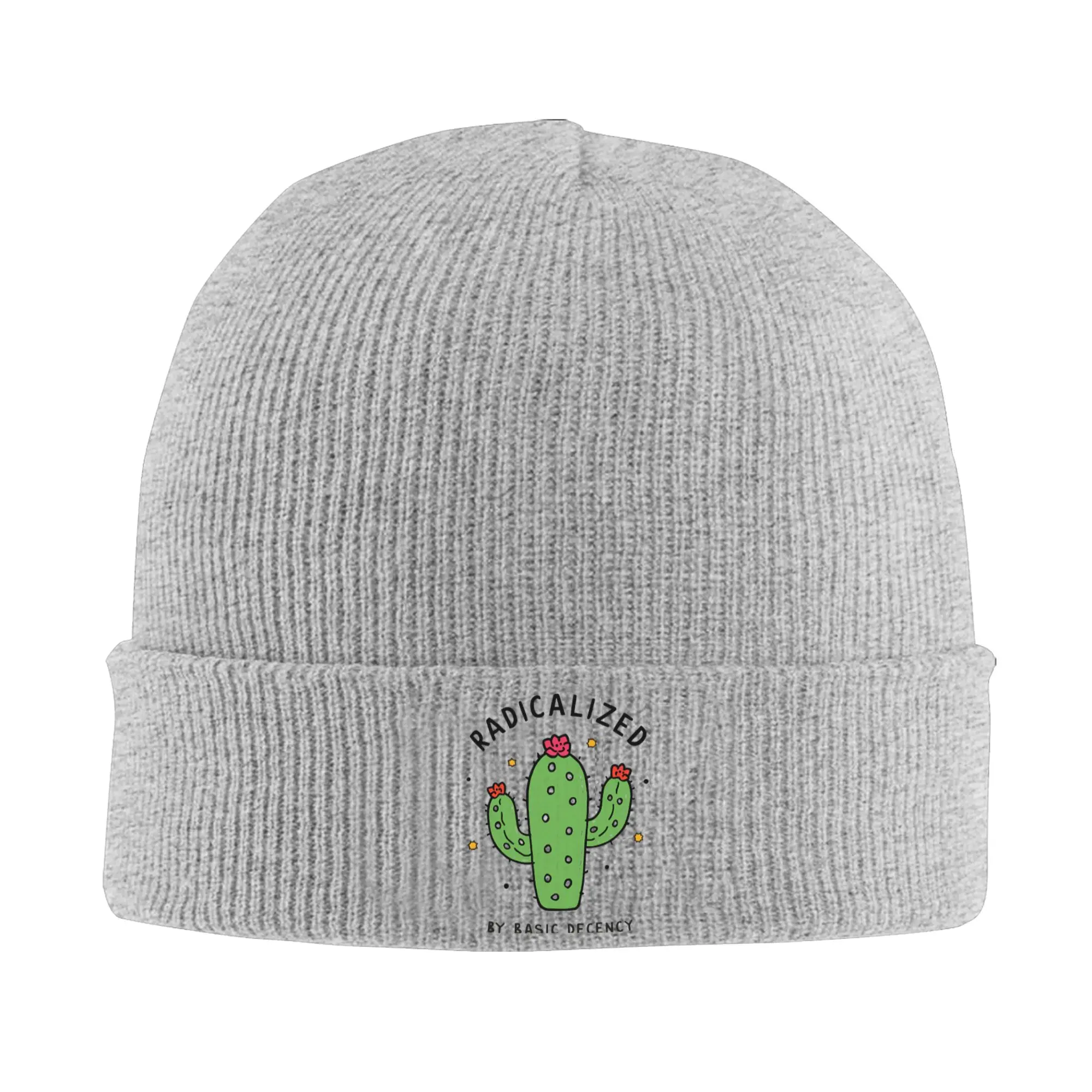 Radicalized by Basic Decency Hat Autumn Winter Beanies New Human Rights Caps Female Male Acrylic Knitted Hat,