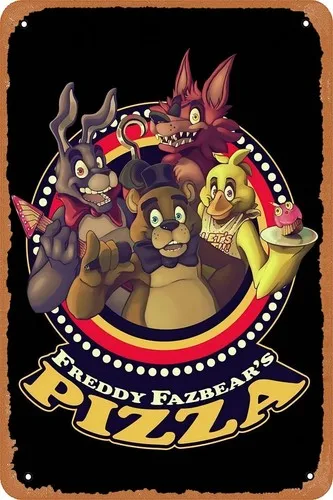 Welcome To Fazbear;s Pizza Poster Retro Metal Tin Sign Vintage Wall Decor