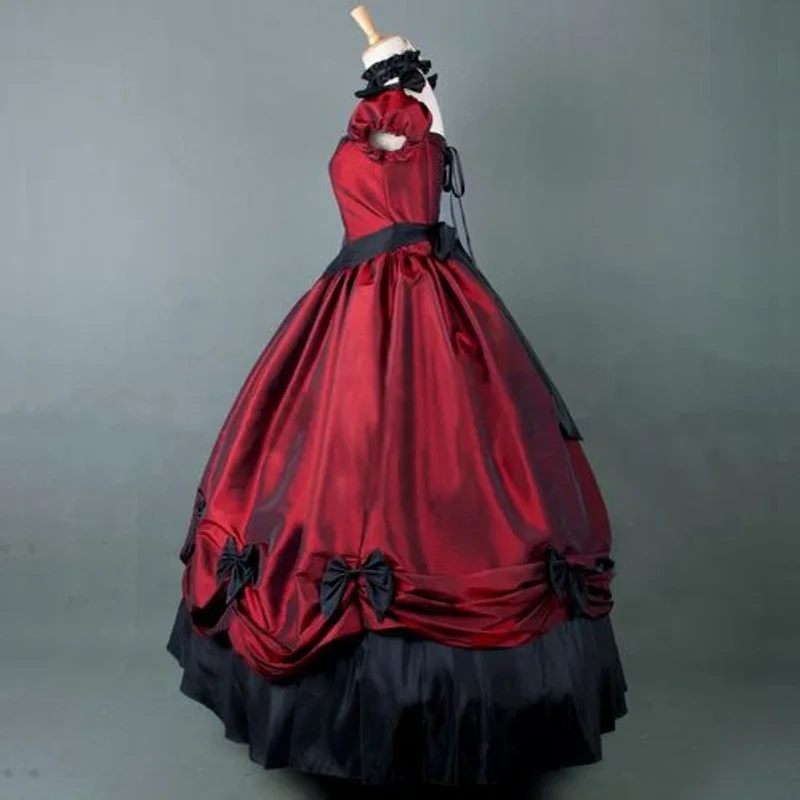 Robe Longue Victorienne pour Fille, Tenue de Bal d'Halloween, Style Kawaii, Gothique, Lolita, Op, Vintage, Manches Bouffantes, Nministériels d Papillon, Douce, Loli Cos