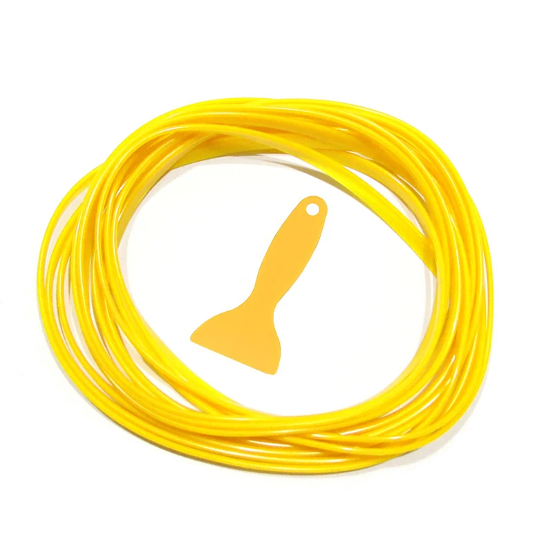 Yellow PVC 5M Universal Car Interior Door Panel Edge Gap Decorative Molding Trim Strip Line New