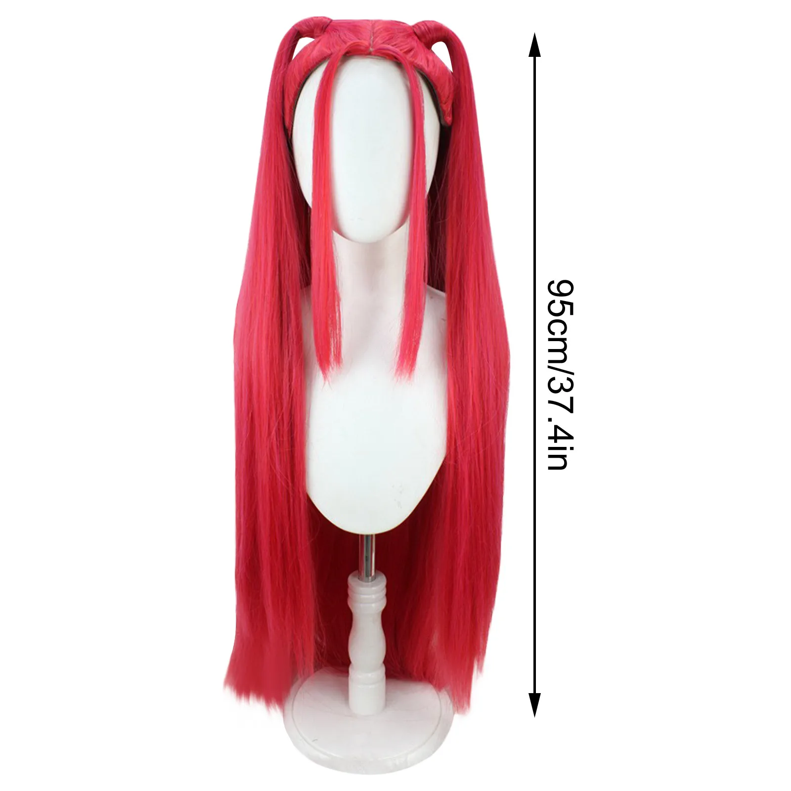 Peruka Halloweenowa Filmowa Kpop Cosplay Mira Rumi Zoey Demon Hunters Fioletowo-Czarno-Czerwona Długa Syntetyczna Peruka Odporna na Ciepło