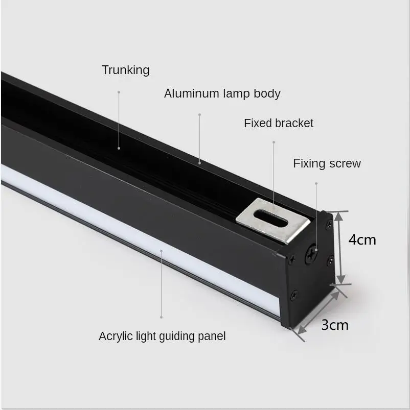 Modern Black LED Wall Lamp for Dining room Living Room Decoration LED Long Strip Wall Lights Staircase Corner Wall Lamp