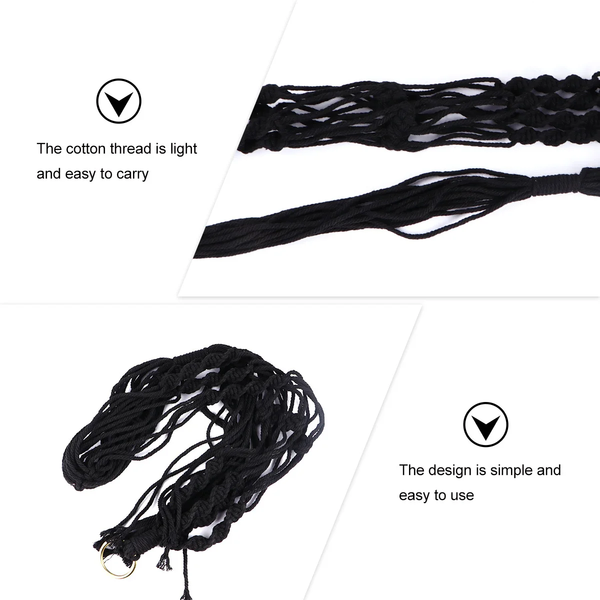 

2Pcs Hand Made Plant Hanging Basket Durable Cotton Thread Flower Pot Hanger for Home Garden Balcony Hanging Basket