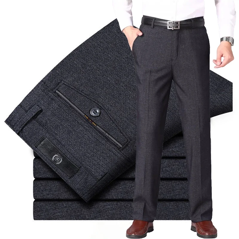 

Men's Classic Business Casual Pants Autumn Fashion Straight Office Trousers Male Clothing Stretch Formal Suit Pants