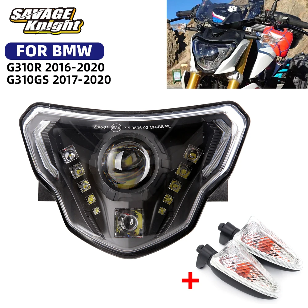 

New For BMW G310R G310GS LED Headlight G 310 R GS High Low Beam IP67 E24 92W High Brightness DRL G310 GS R Headlights Assembly