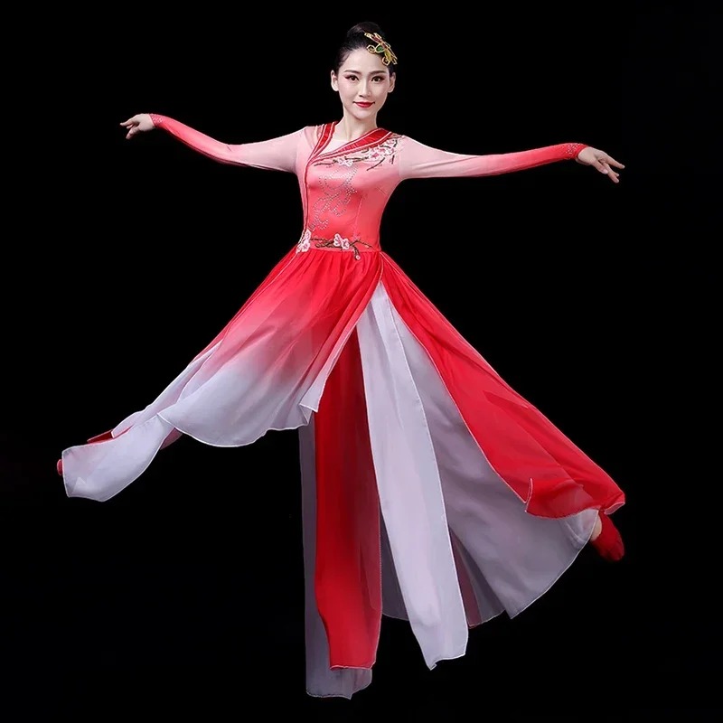 Costumes de danse classique pour femmes, à la mode, élégant, chinois wind2025, nouveau costume de scène de danse pour fans nationaux pour adultes