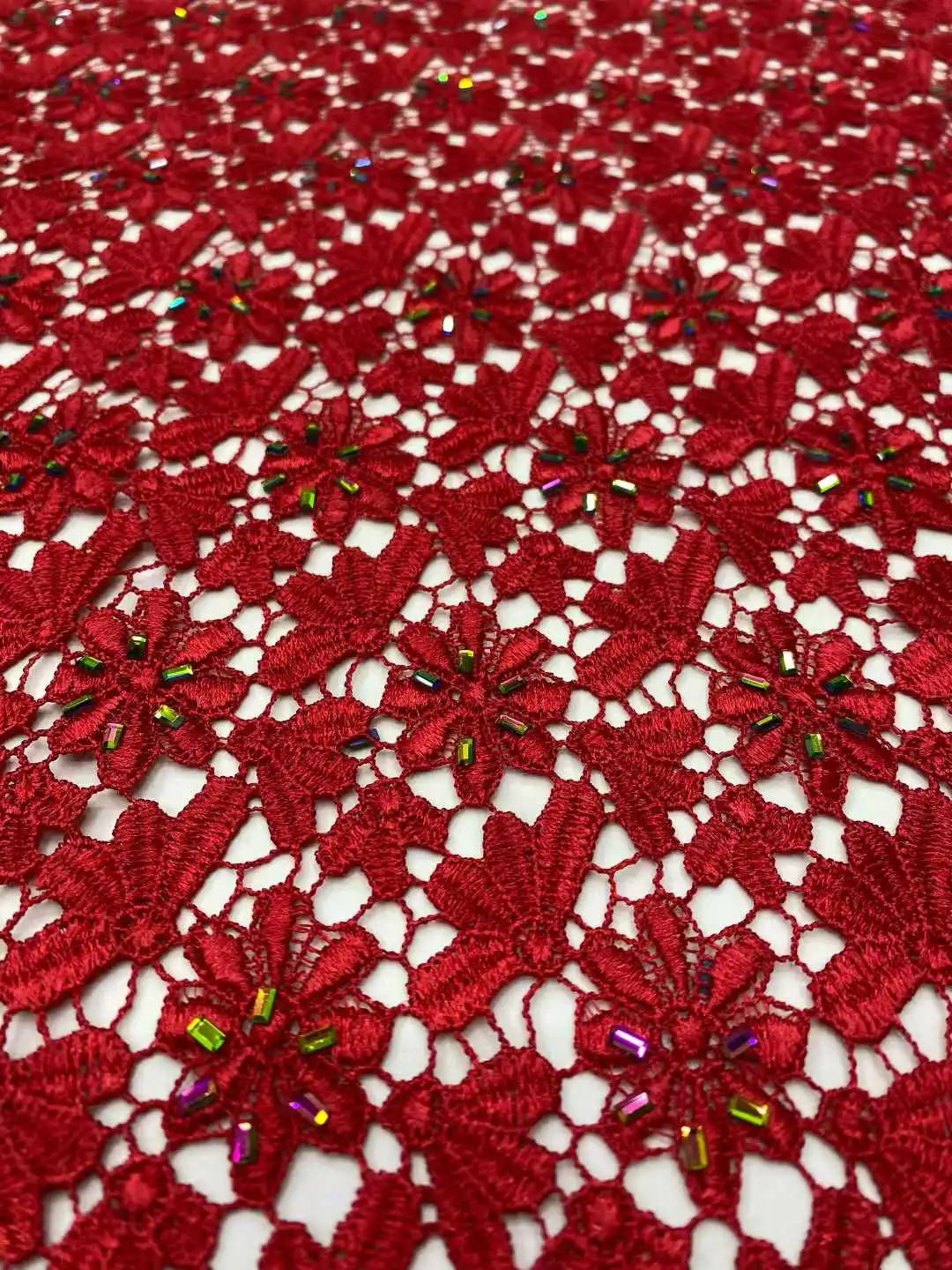 Madison красная модная кружевная ткань с африканскими камнями, высокое качество, кружевной хлопковый шнур, кружевная ткань, нигерийский гипюр, вышивка для платья