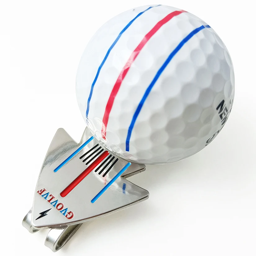 1pc Golf Putting Alignment Aiming Tool Ball Marker With Magnetic Hat Clip Aircraft pattern,Golf Training Accessories,For Golfer