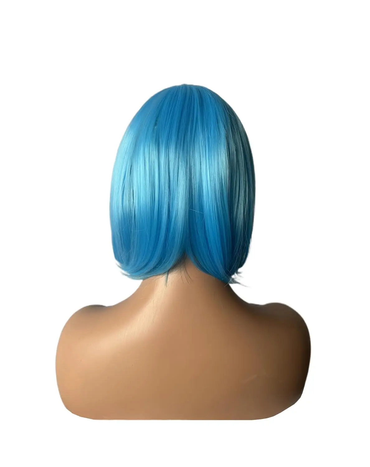 باروكة نسائية من الألياف الاصطناعية المستقيمة باللون الأزرق السماوي من بوب كات للحفلات والعروض وتسريحات الشعر القصيرة العصرية #4