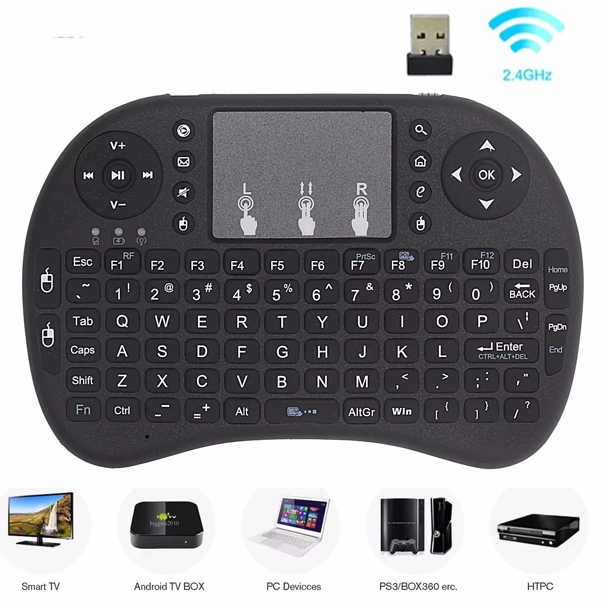 Wireless Keyboard Air Mouse Spanish French Azerty Russian Portuguese Brazil Language With Touchpad N Mini Backlit RGB PC TV Box