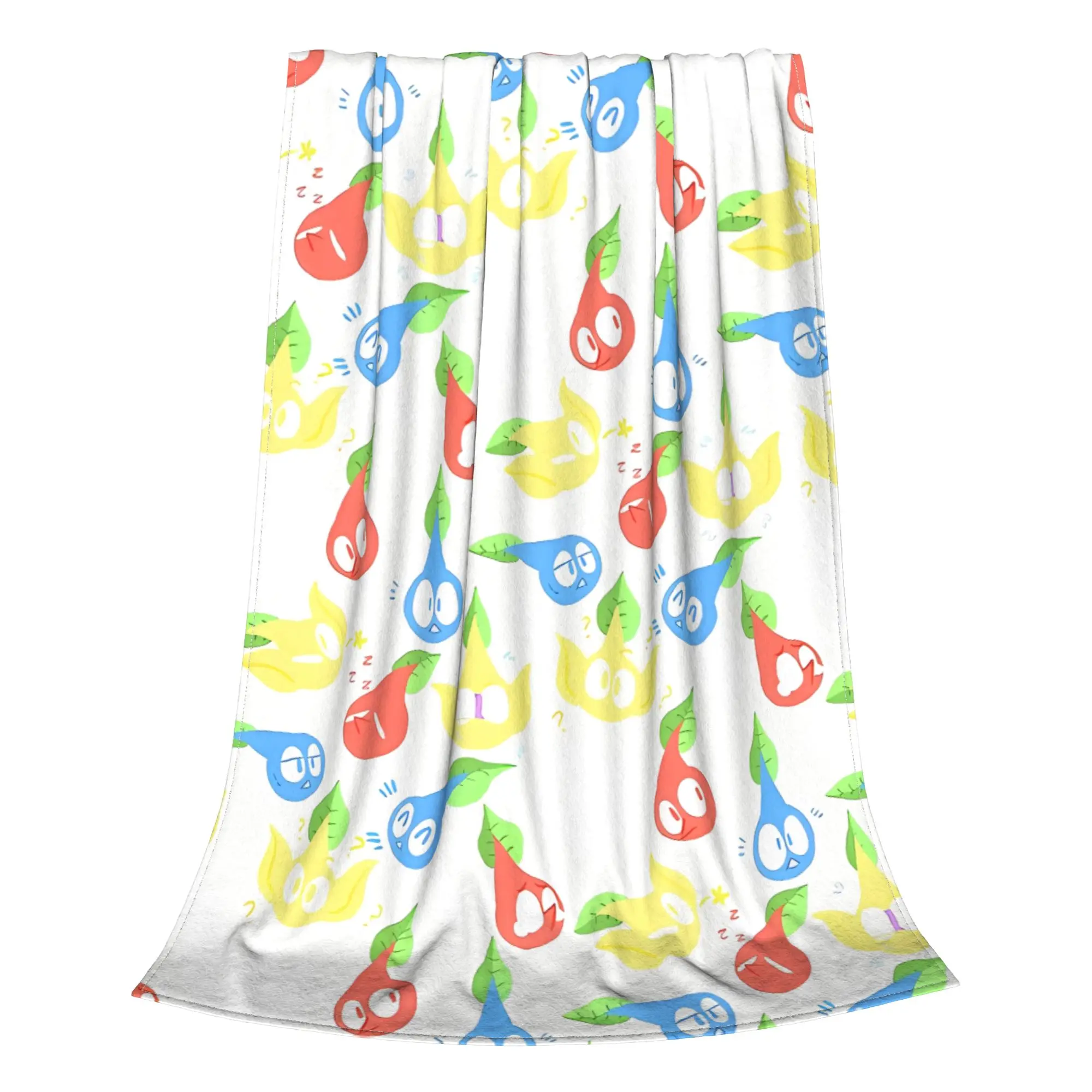 1PC Home Cute Room Decor Pik Pik Expressions Blanket Throw Blanket Pikmin Novelty Warm Blanket All Season