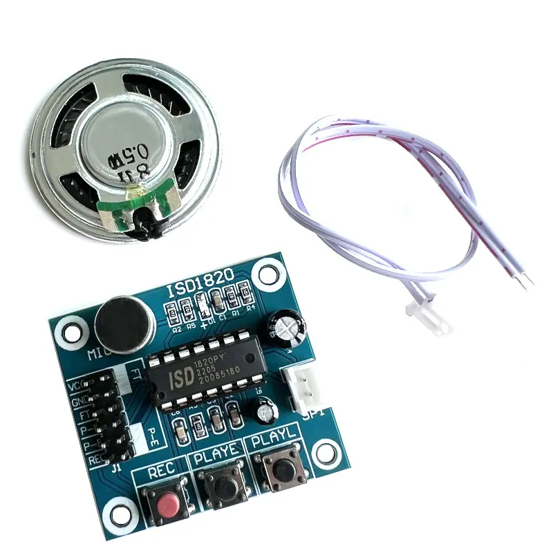 

ISD1820 recording voice module, voice module, recording and playback module, board with microphone head, send 0.5W speaker