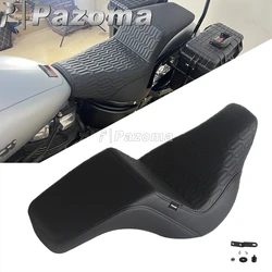 Seat For Harley Softail Sport Glide FLSB Low Rider S ST FXLR FXLRS FXLRST Motorbike 2-Up Driver Passenger Seat Pad Cushion 2018+
