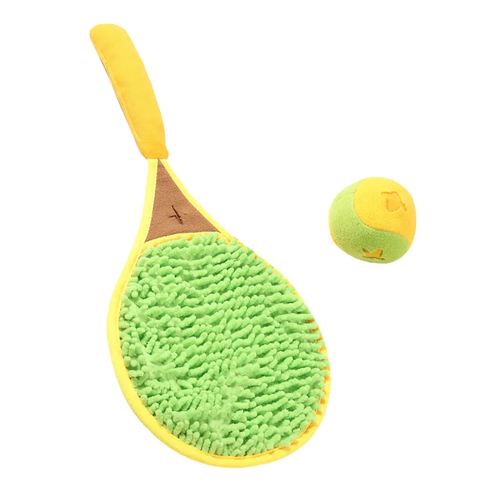 1Set Tennis Racket Interactive Snuffle Treat Trainer Household Wear-Resistant Puppy Accessory Dog Supply Slow Feed Exercise