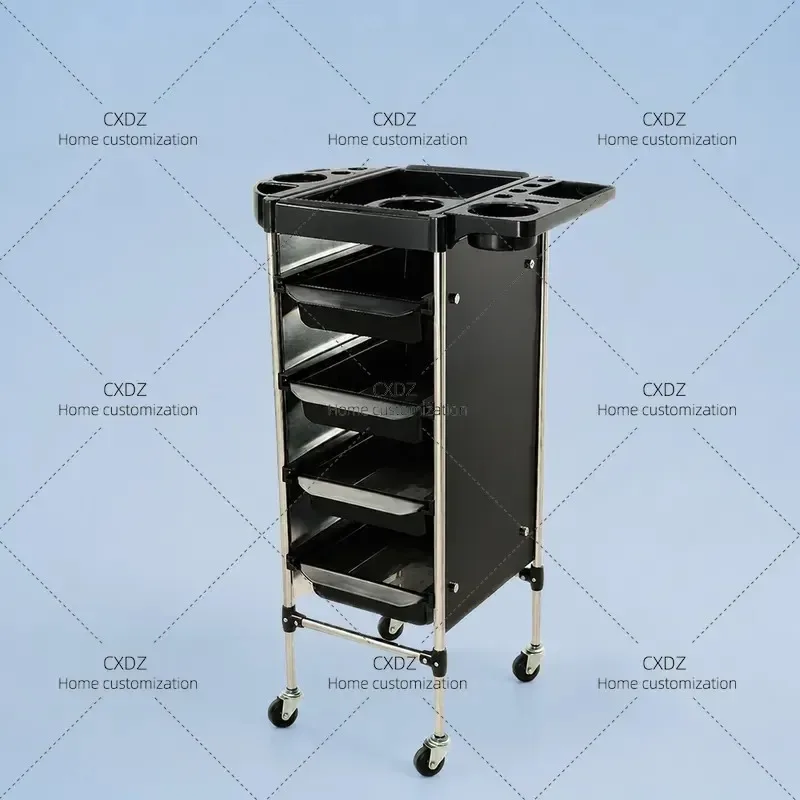 Professional Hairdressing Trolley for Barber Shop and Salon Mobile Styling Cart with Storage for Perming Dyeing Tools