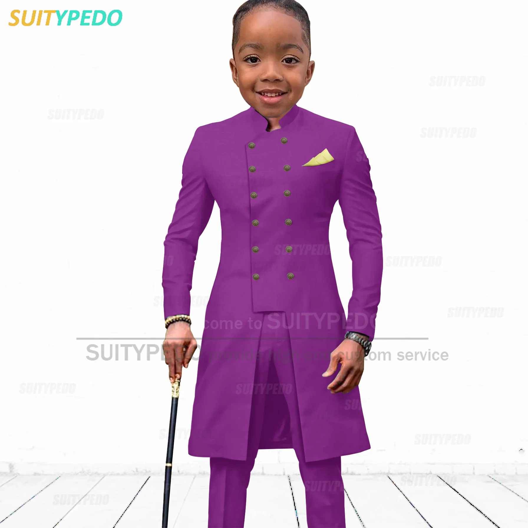 Bordeauxrode Formele Jongens Pak Voor Bruiloftskinderen Gouden Feestblazers Broek Sets Kids Kostuum Heren Prom Smoking 2 Stuks